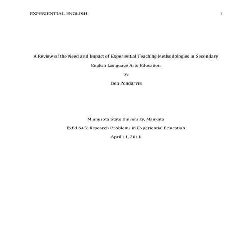 Ex Ed English- research paper