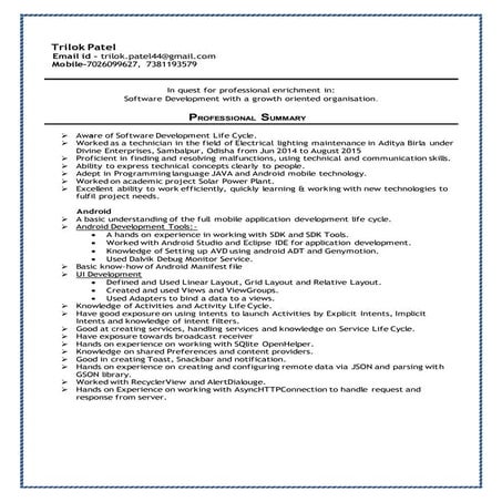resume (Android) - J2ee