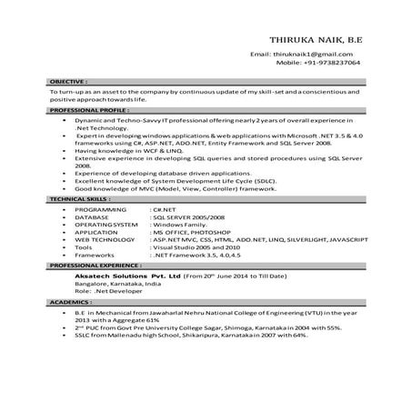 Resume_thiruka naik