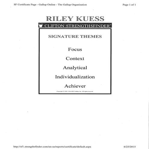 Riley Kuess 5 Signature Themes | PDF