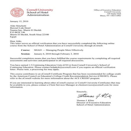 Cornell Managing People More Effectively