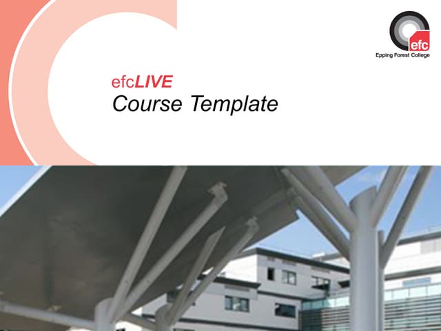 efcLIVE Course Template Training