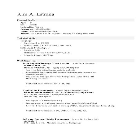 Kim Estrada resume