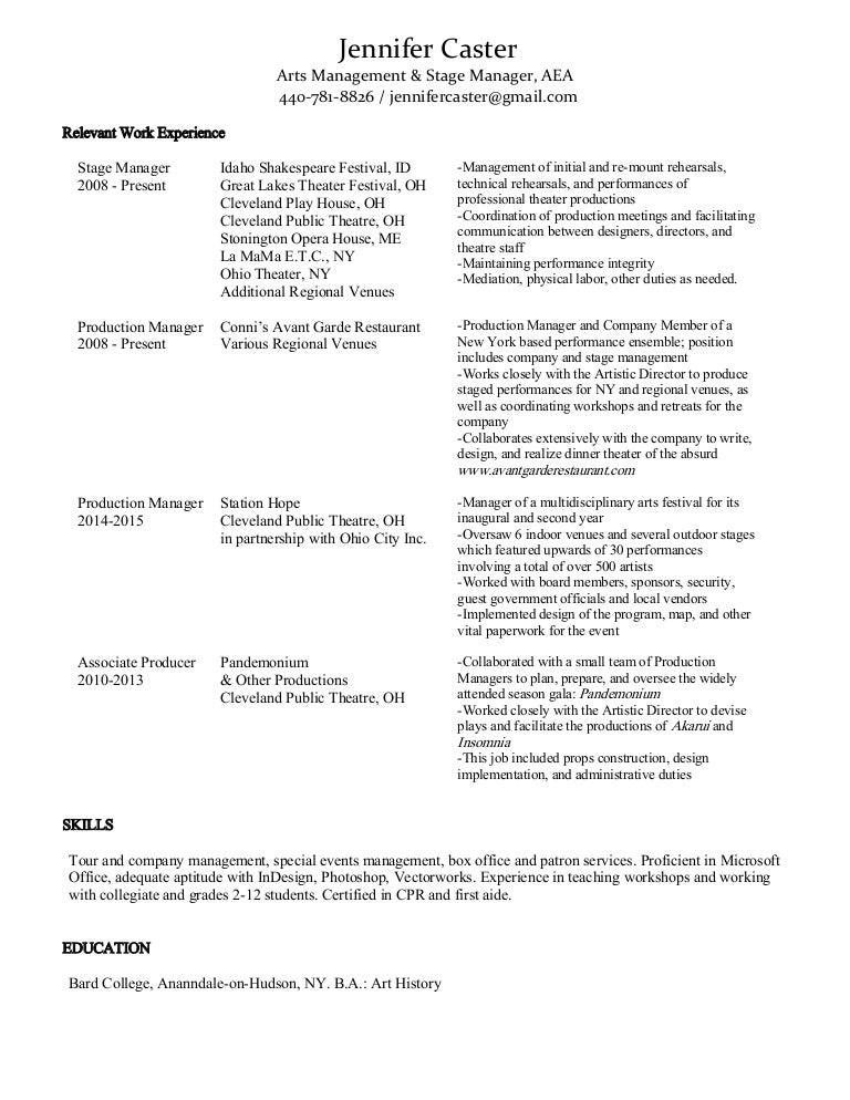 Arts Management Resume JCaster - Efe574d2 E005 4f52 B4fc 07ff2f8d3fe6 160328224051 Thumbnail 4 