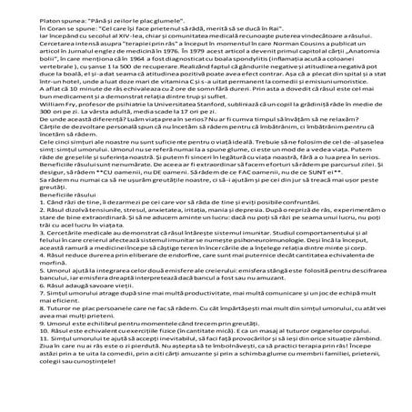 Efectele benefice ale rasului