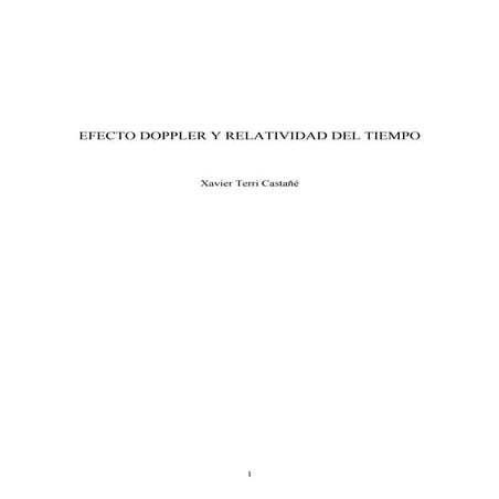 EFECTO DOPPLER Y RELATIVIDAD DEL TIEMPO