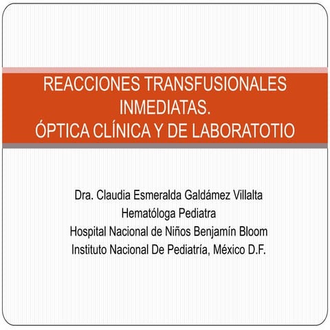 Efectos adversos de la transfusión sanguínea