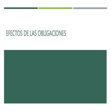 Efectos de las obligaciones
