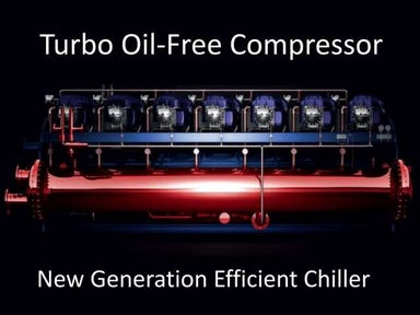 Efeicient chillers plant turbo oil free compressor getco