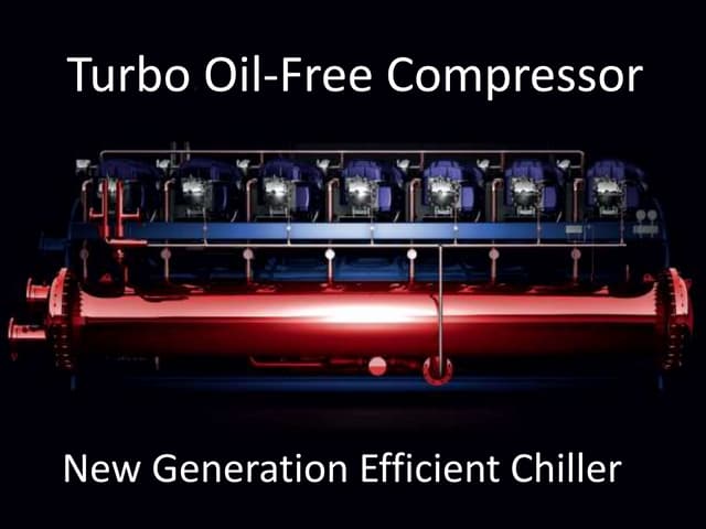 Efeicient chillers plant turbo oil free compressor getco