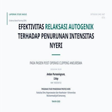 Efektivitas Relaksasi Autogenik Terhadap Penurunan Intensitas Nyeri ...