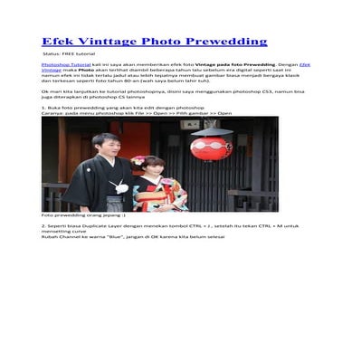 Efek vinttage photo prewedding