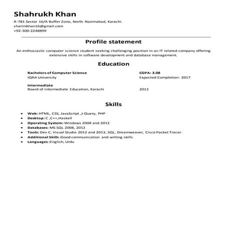 Shahrukh CV