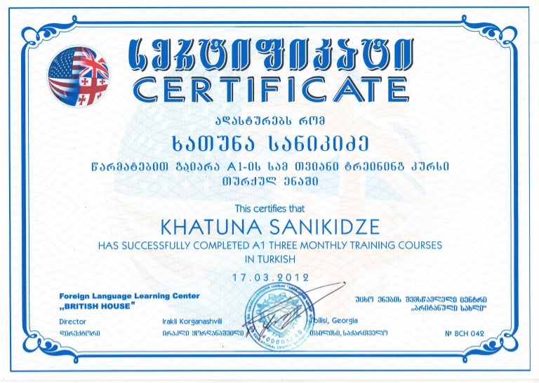 certificate turkish 2
