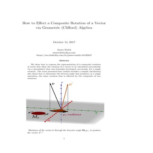 How to Effect a Composite Rotation of a Vector via Geometric (Clifford) Algebra