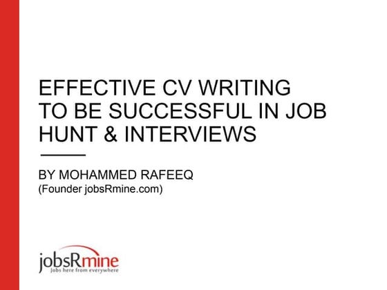 CV Writing Presentation | PPT | Resume Writing and Advice | Job Search