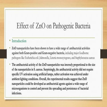 Zinc oxide nanoparticles | PPTX