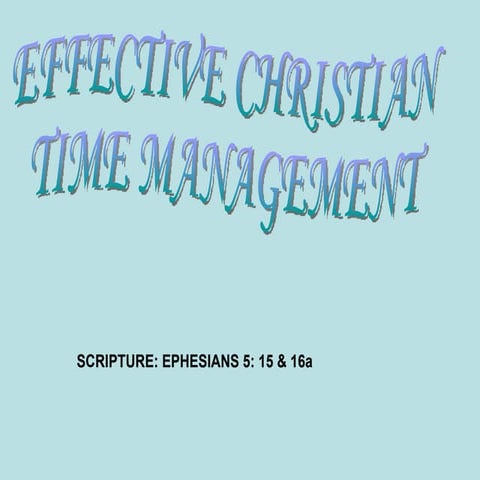 Effective Christian Time Management