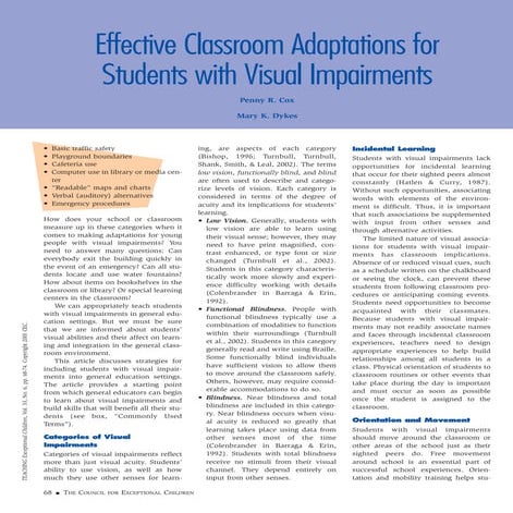 Effective classroom-adaptations cec-2001