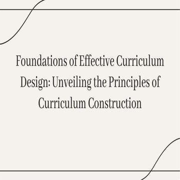 Principles of curriculum construction pdf | PPT