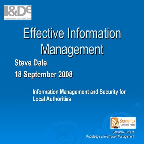 Effective Information Management V2 18sep2008