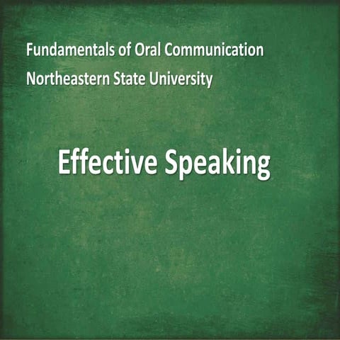 Effective speaking