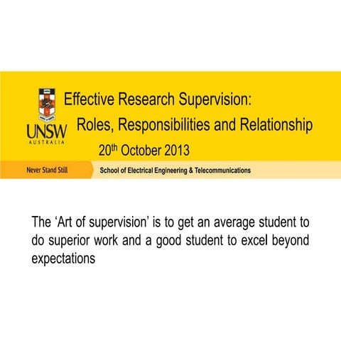 Effective supervision