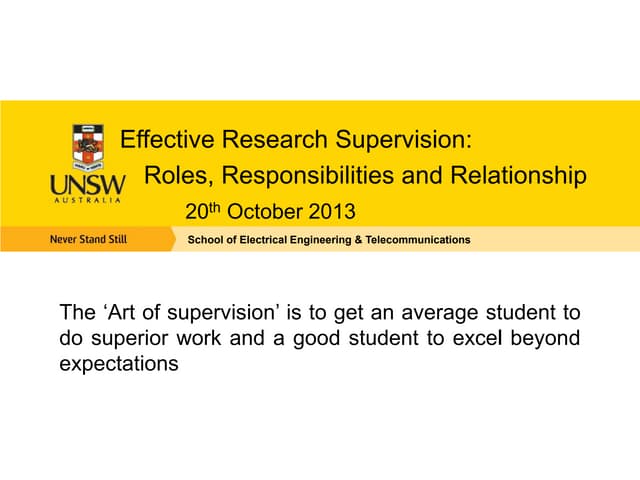 Effective supervision