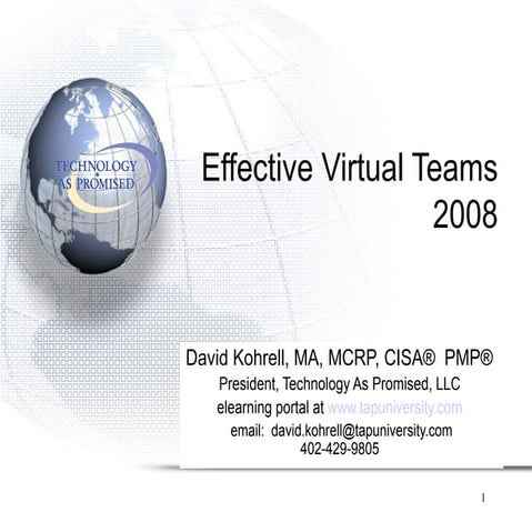 Effective Virtual Teams   2008 Keynote