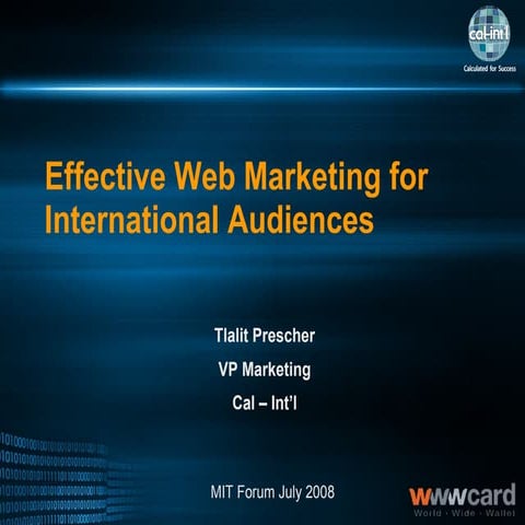 Effective Web Marketing For International Audiences Mit Forum Tlalit Prescher