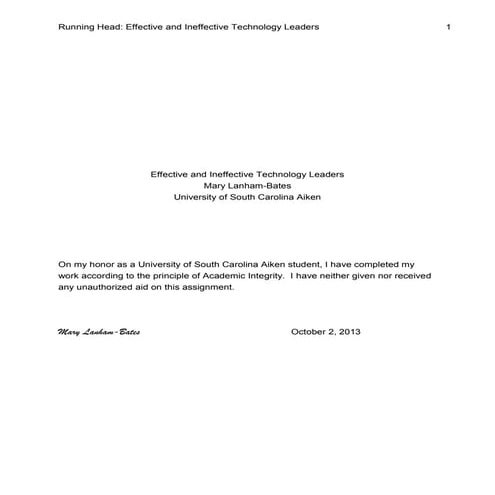 Effective and ineffective technology leaders