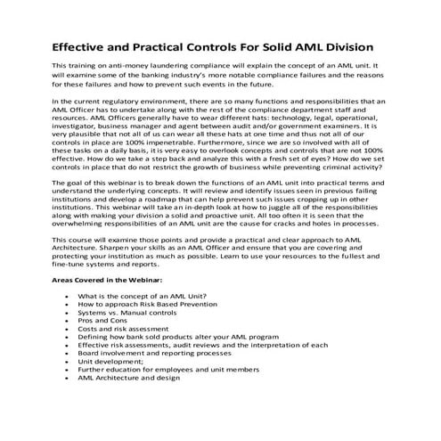 AML and OFAC Compliance for the Insurance Industry | PDF