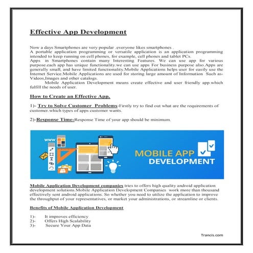 Effective app developments