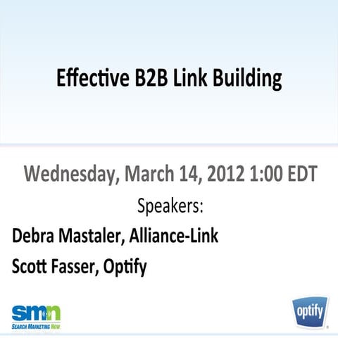 Effective b2 b link building   optify