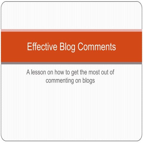 Effective Blog Comments