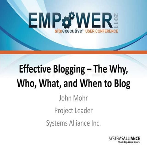 Effective Blogging