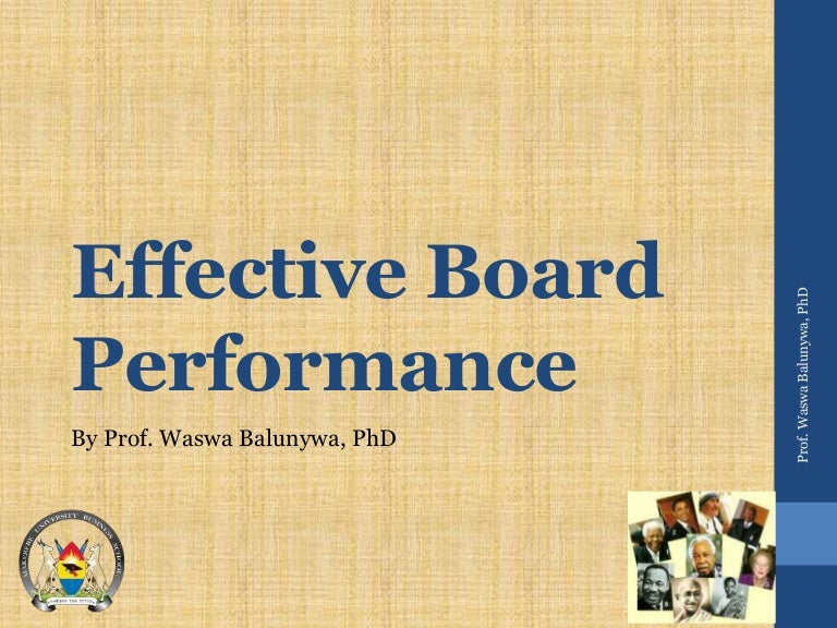 Effective board performance