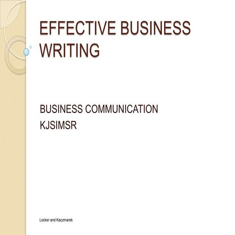 Effective business writing
