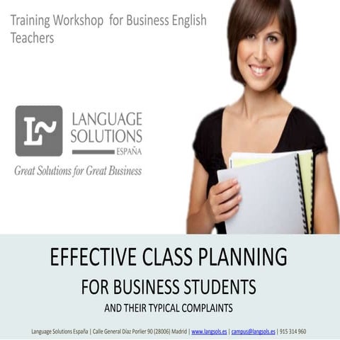 Effective class planning for business students and their typical complaints