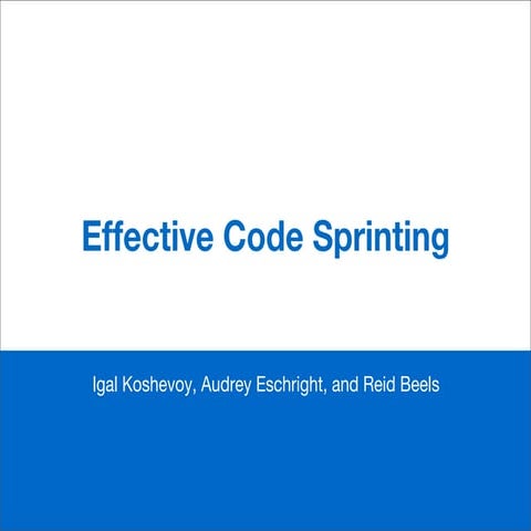 Effective Code Sprinting | PDF