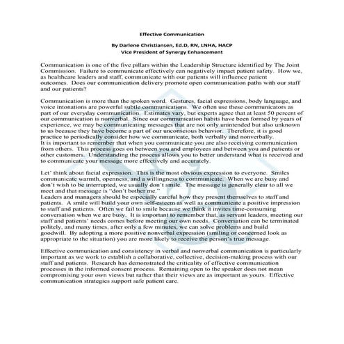 Effective communication