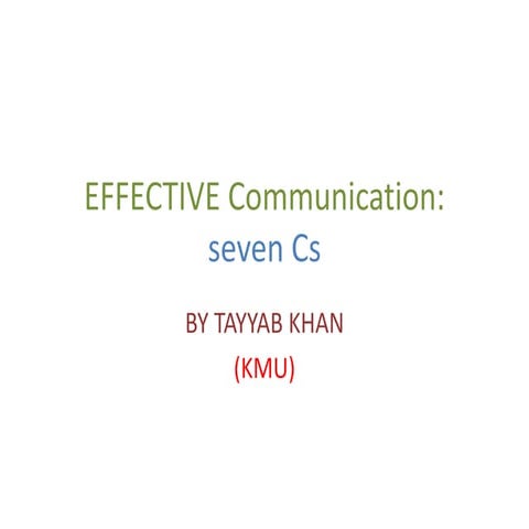 Effective communication