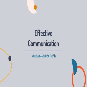 Effective Communication - DiSC Profile