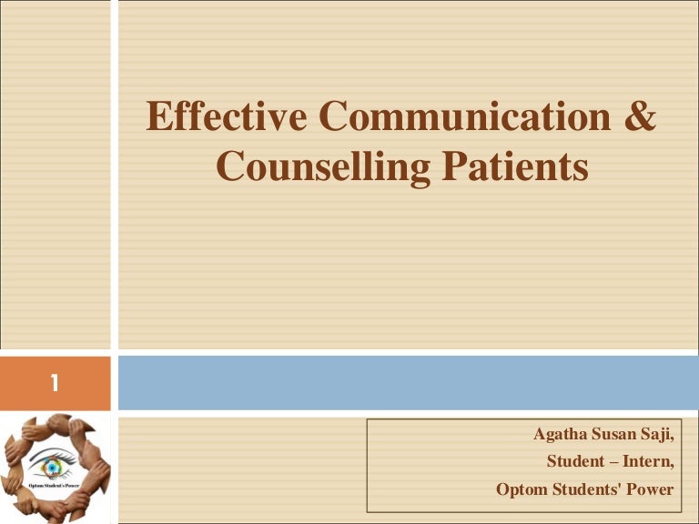 Effective communication and counselling patients