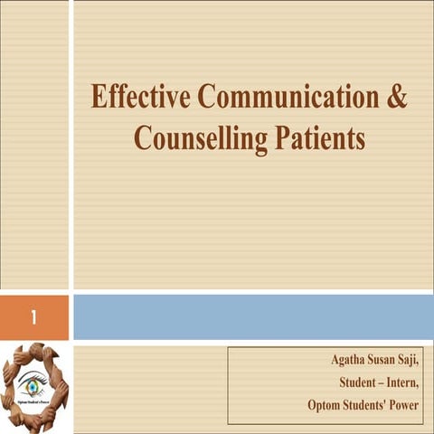Effective communication and counselling patients