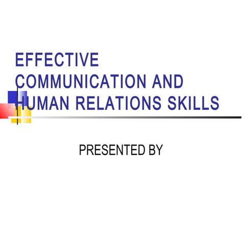 Effective communication and human relation 4 finance dept d