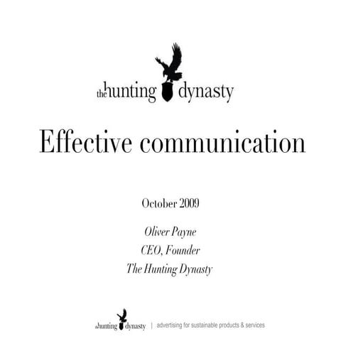 Effective Communication And The Elevator Pitch  Hunting Dynasty