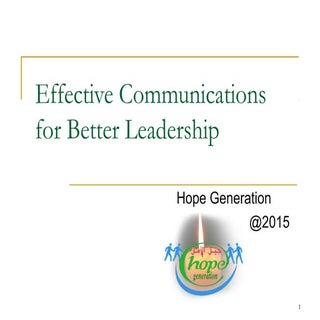 Effective communications for better...