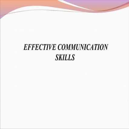 Effective communication skills