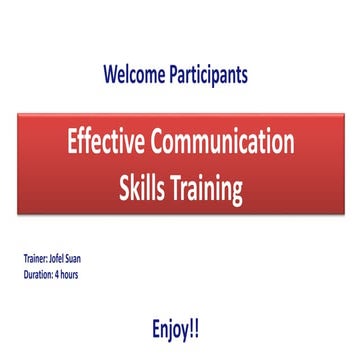 Effective Communication Skills in Workplace